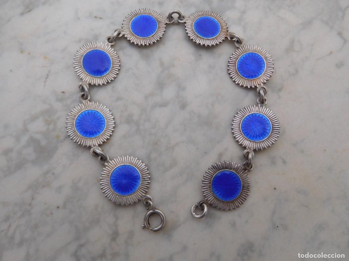 Joyeria: Pulsera vintage de plata y esmaltes