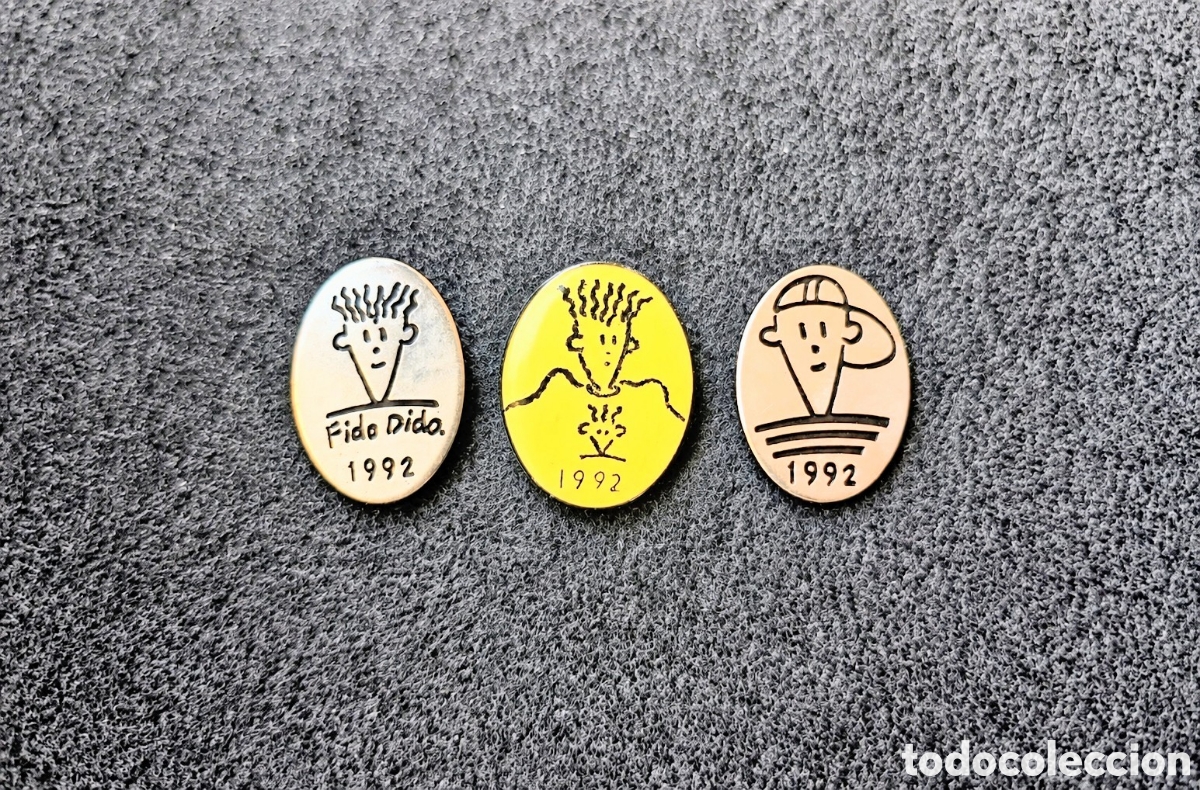 Joyeria: Lote 3 pins Fido Dido 1992