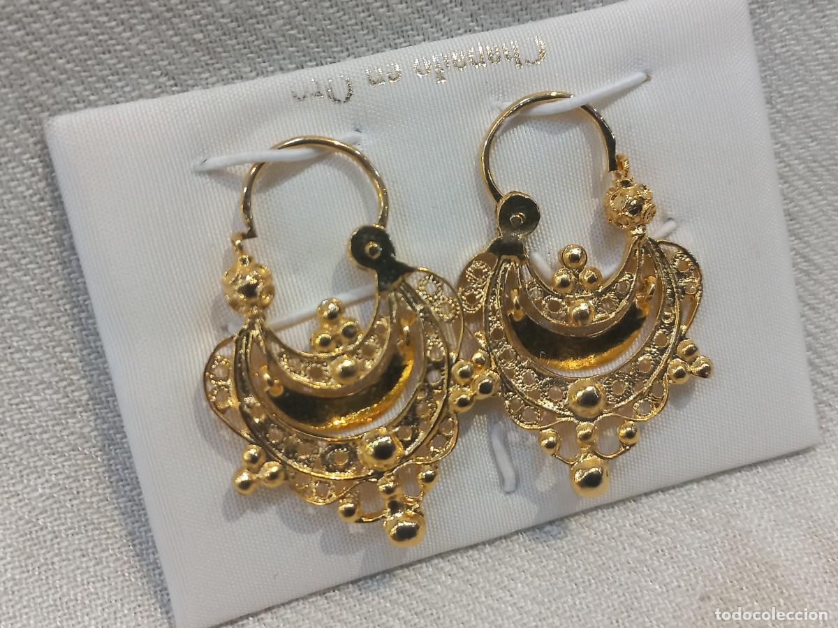 Joyeria: CRIOLLA &uml;CHARRA&uml; P (chapado oro) 3cm. - Foto 2