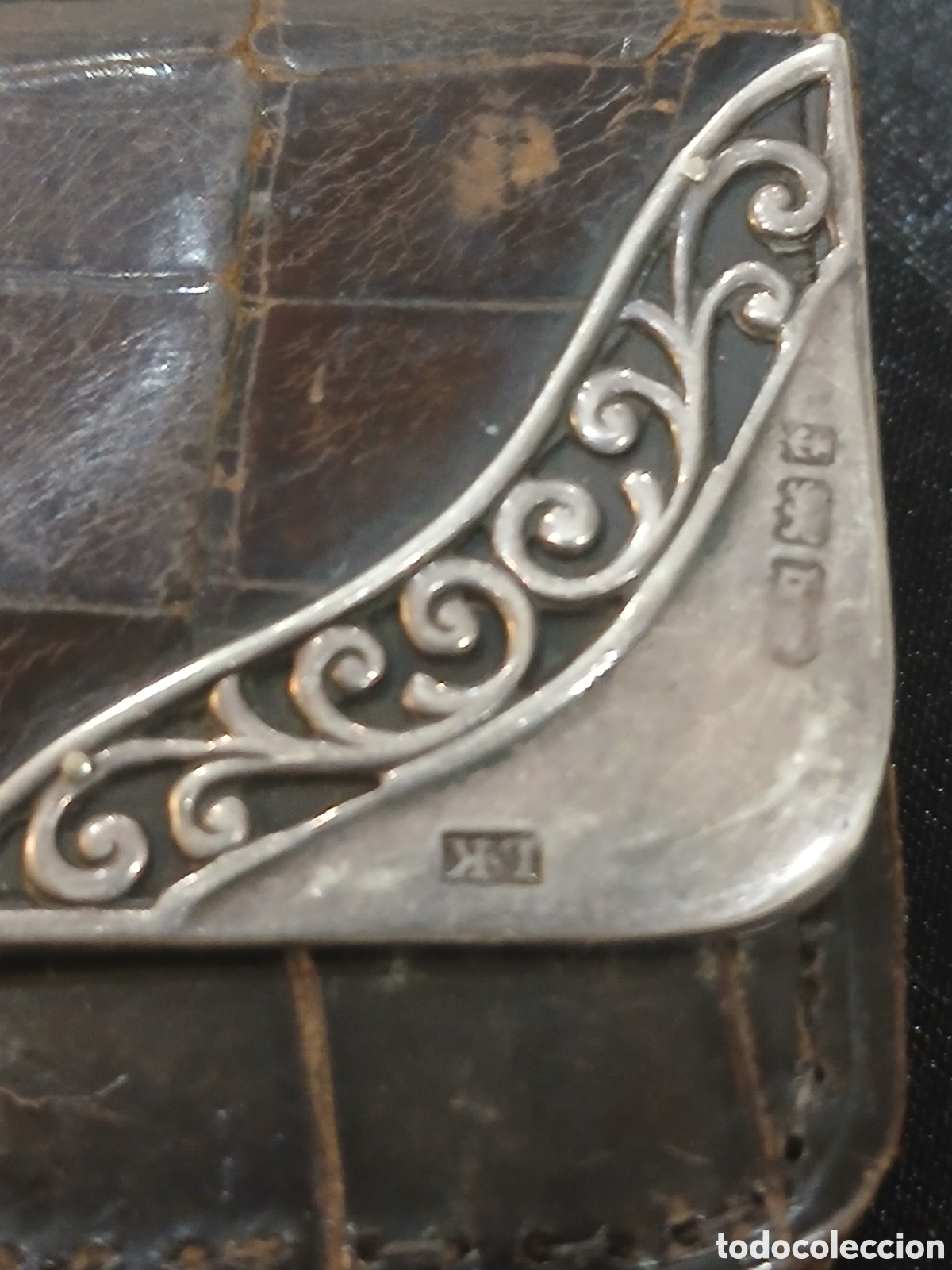 Joyeria: Monedero de plata y piel antiguo - Foto 3