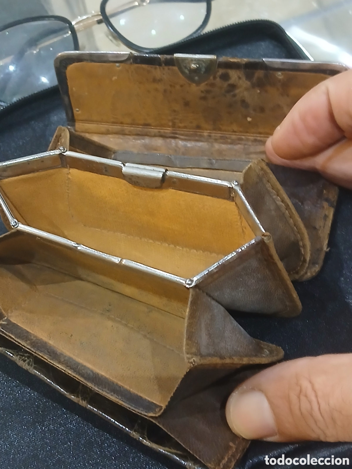 Joyeria: Monedero de plata y piel antiguo - Foto 5