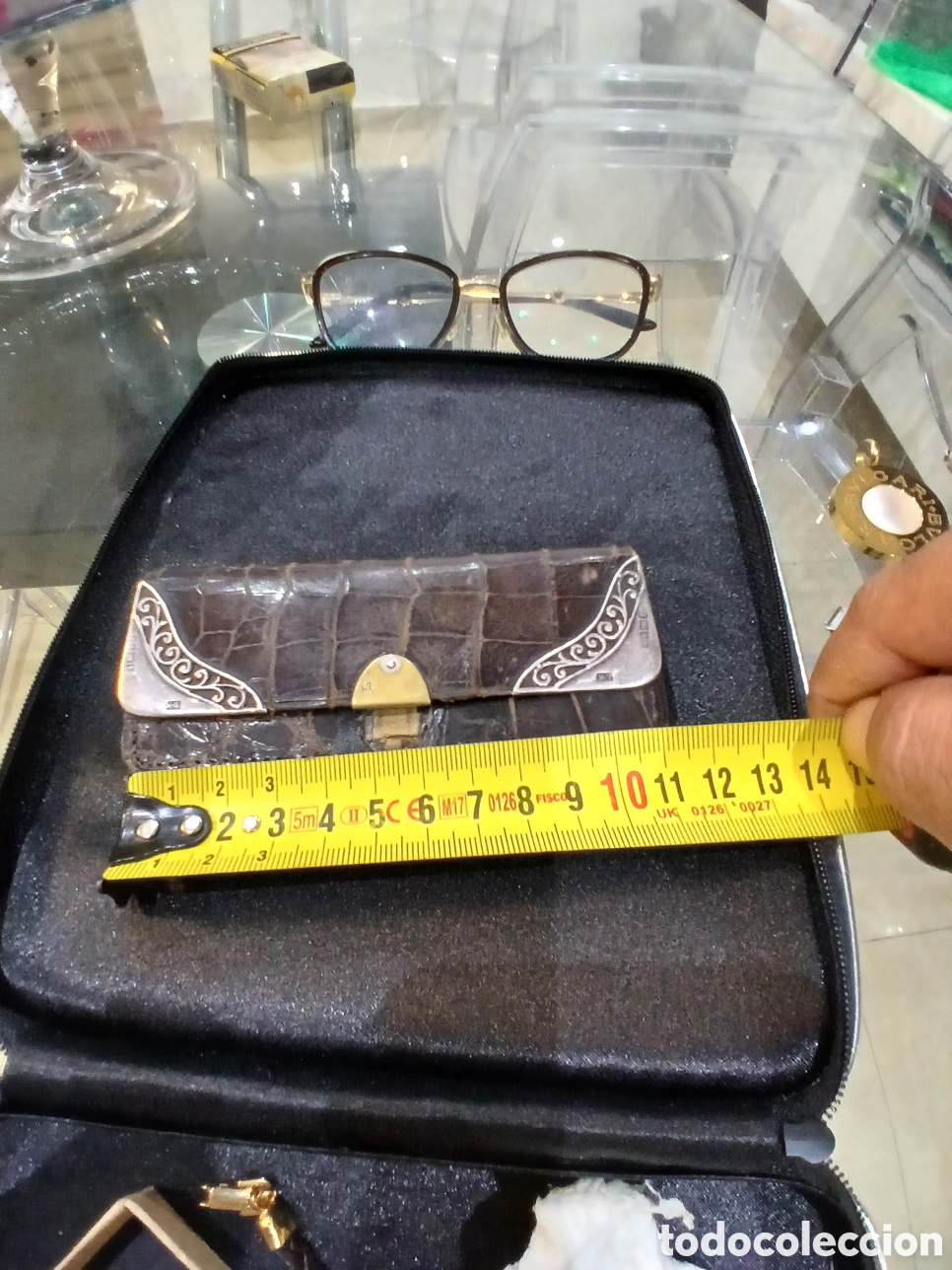Joyeria: Monedero de plata y piel antiguo - Foto 7