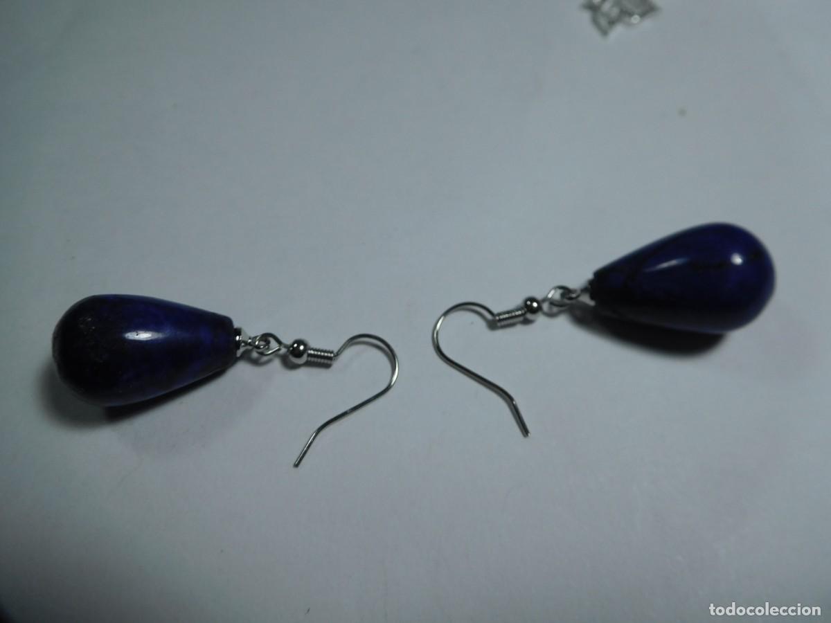 Joyeria: pendientes de obsidiana de acero inoxidable, destellante, elegante
