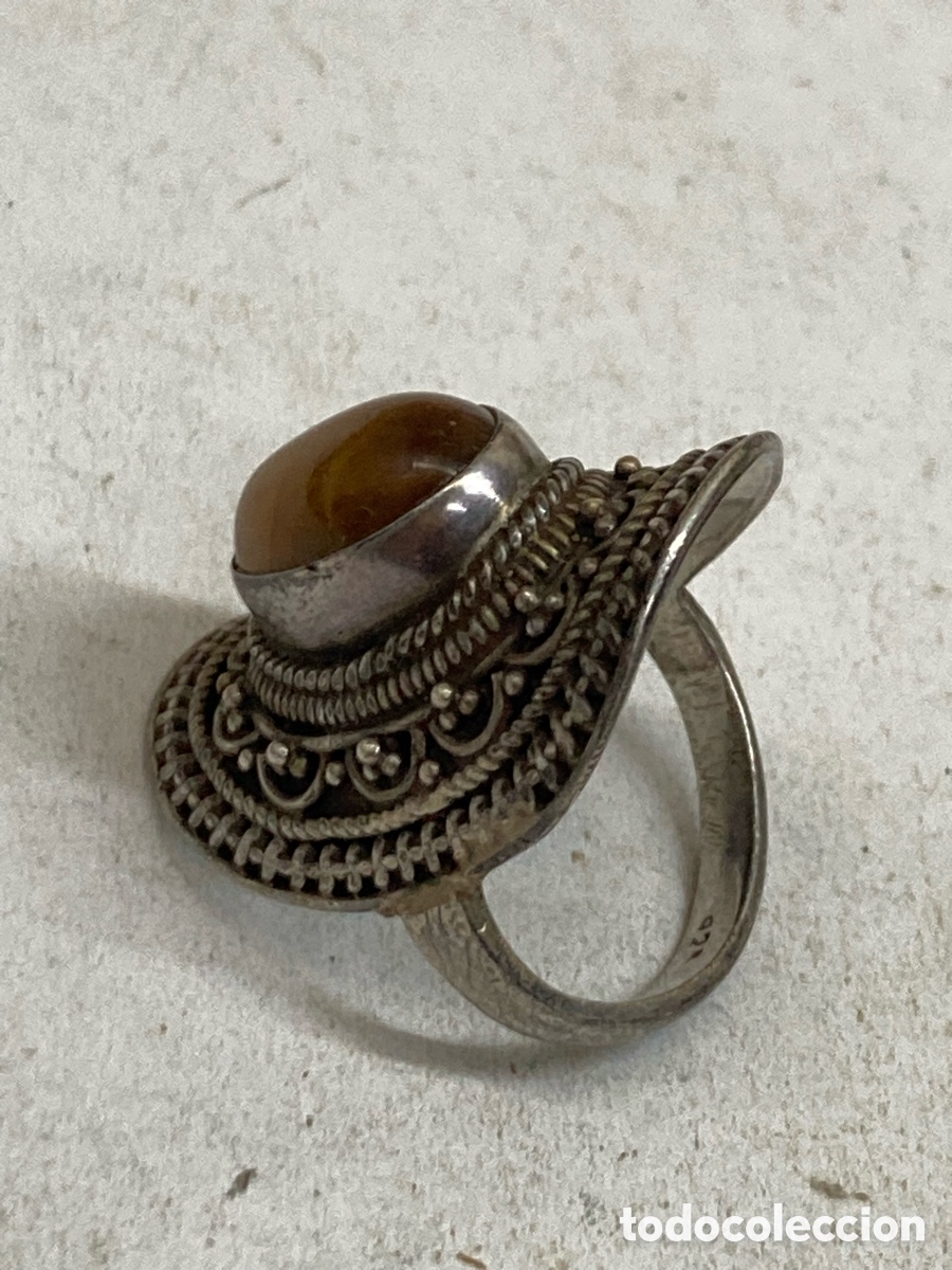 Joyeria: Anillo de plata piedra ojo de tigre S540