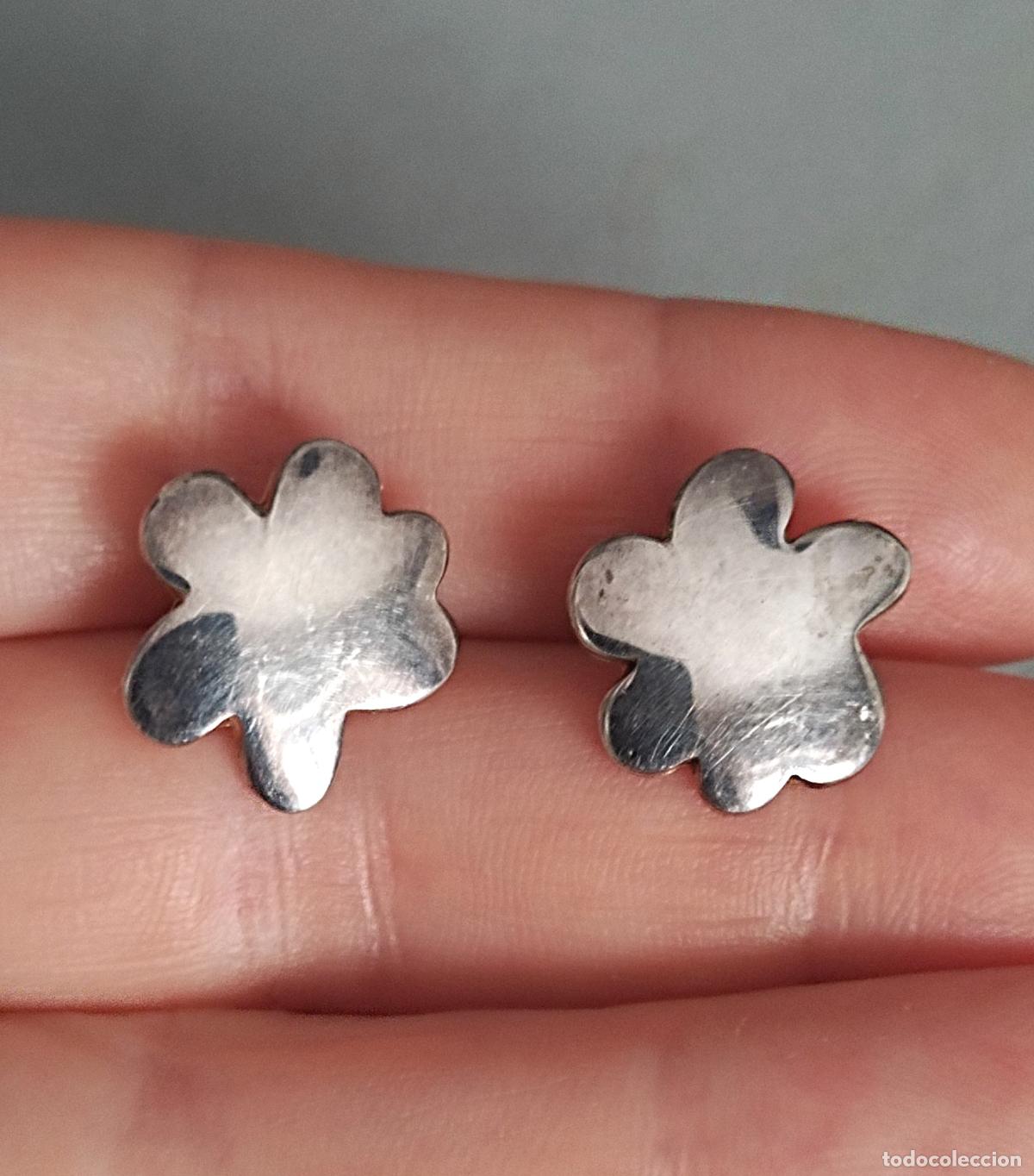 Joyeria: Pendientes plata de ley forma flor. - Foto 1