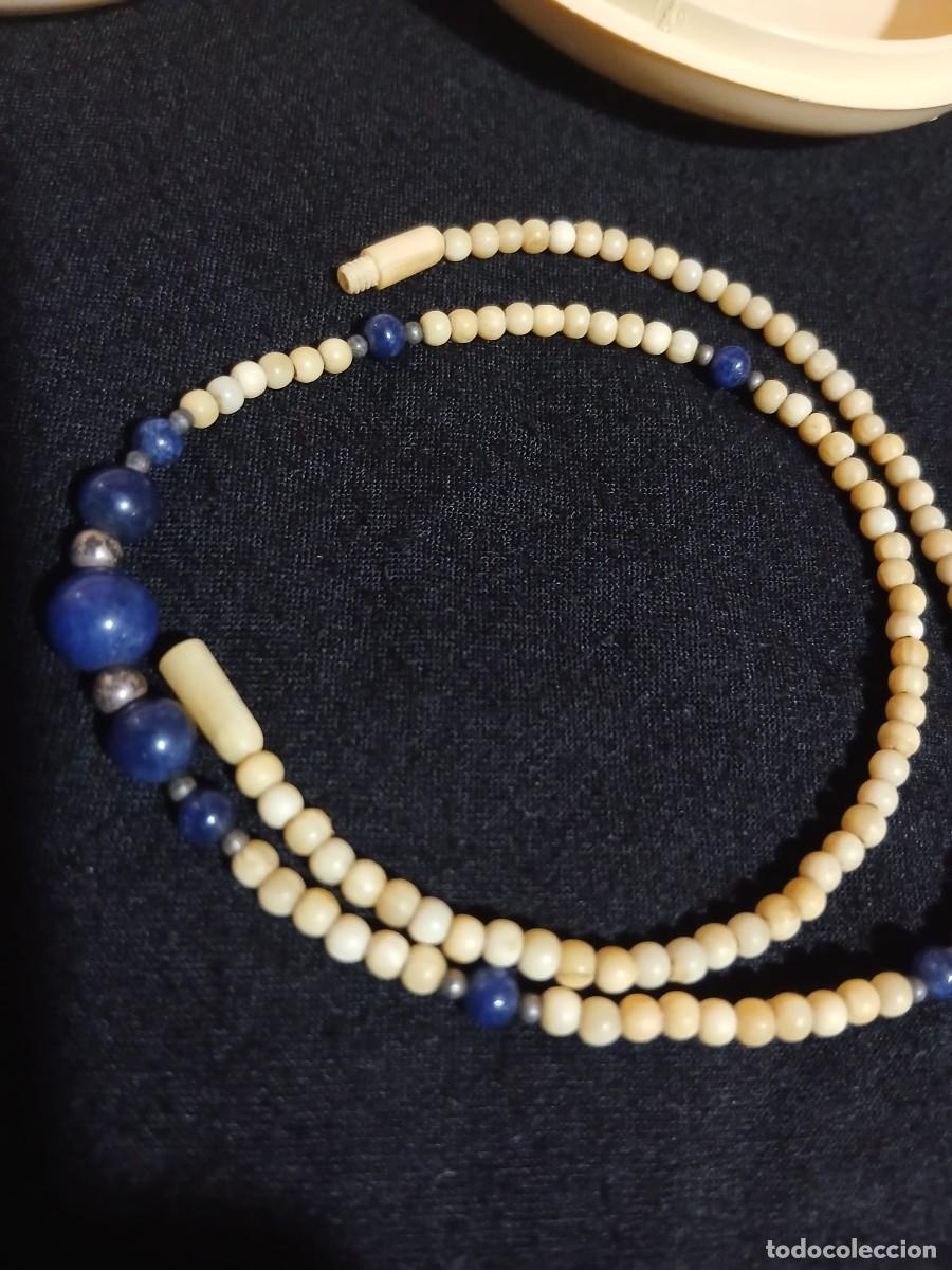 Joyeria: Joyero de &Eacute;poca: Collar Vintage Cuentas Finas y Azul Lapisl&aacute;zuli con Cierre Roscado Oculto