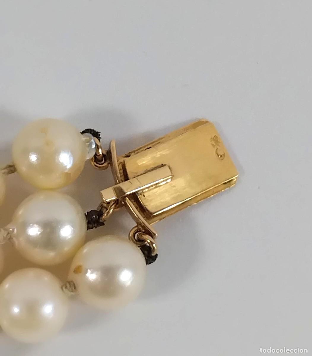 Joyeria: 18 k Oro, turquesas y perlas. Collar de perlas - Foto 8