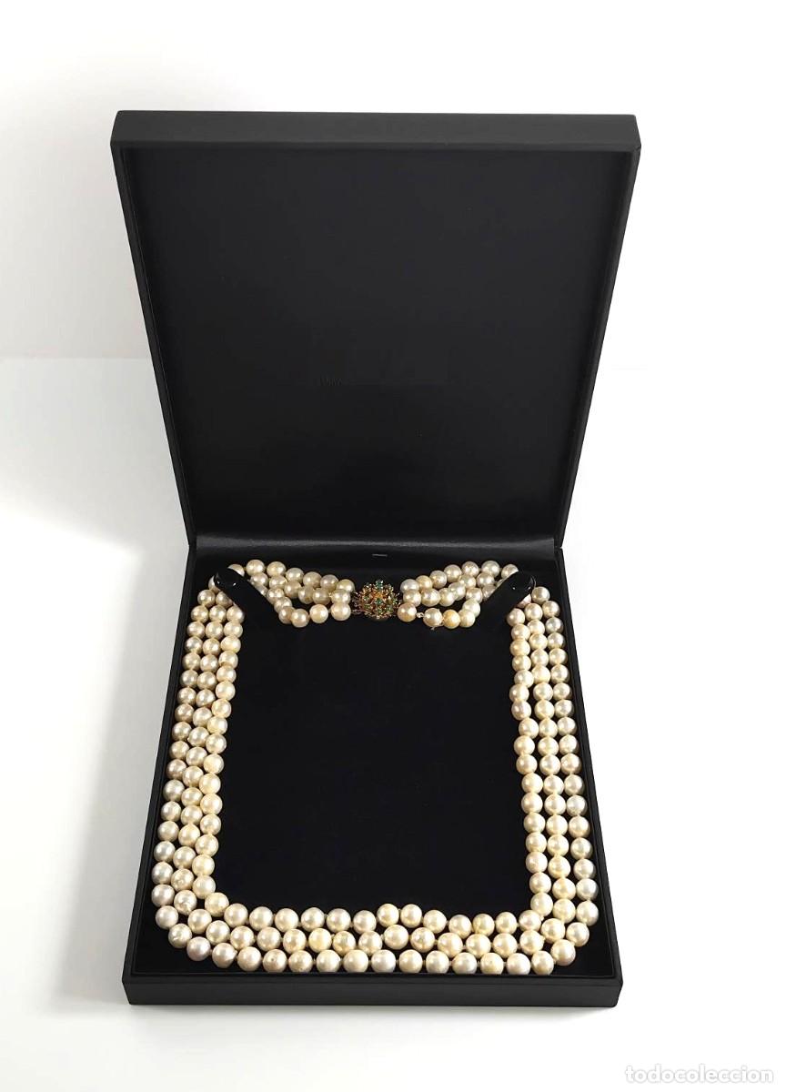 Joyeria: 18 k Oro, turquesas y perlas. Collar de perlas - Foto 9