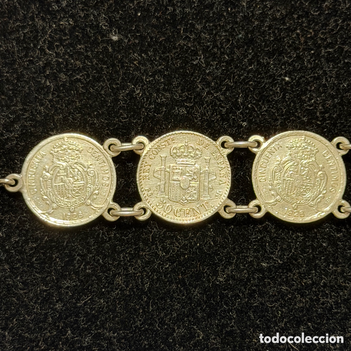 Joyeria: Pulsera monedas plata 50 centimos Alfonso XIII - Foto 6