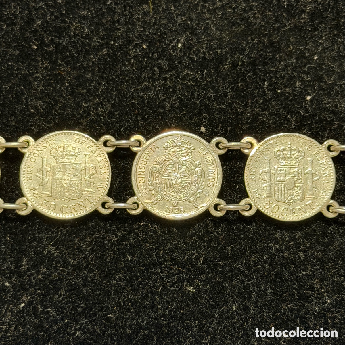 Joyeria: Pulsera monedas plata 50 centimos Alfonso XIII - Foto 7