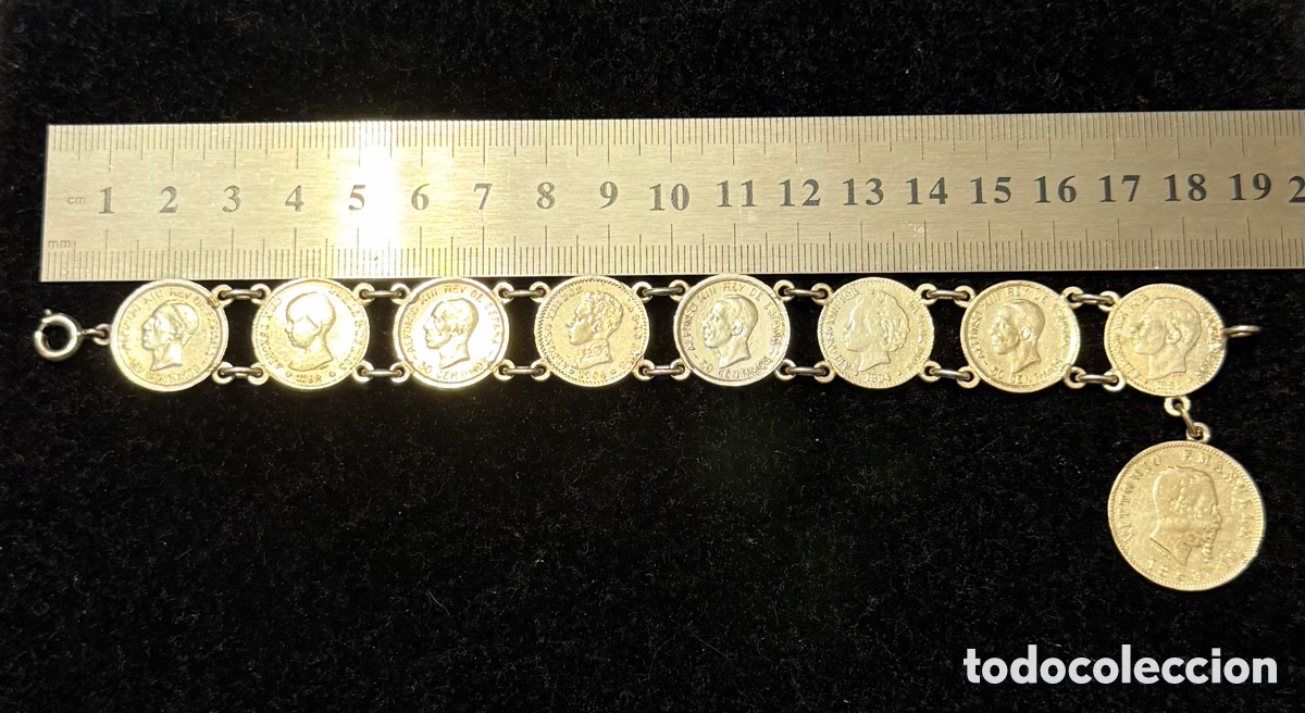 Joyeria: Pulsera monedas plata 50 centimos Alfonso XIII - Foto 10