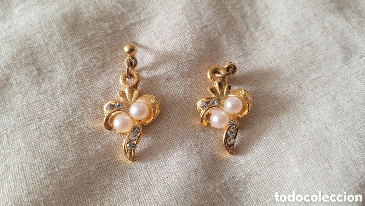 Joyeria: Pendientes dorados con perlas- A estrenar - Foto 2