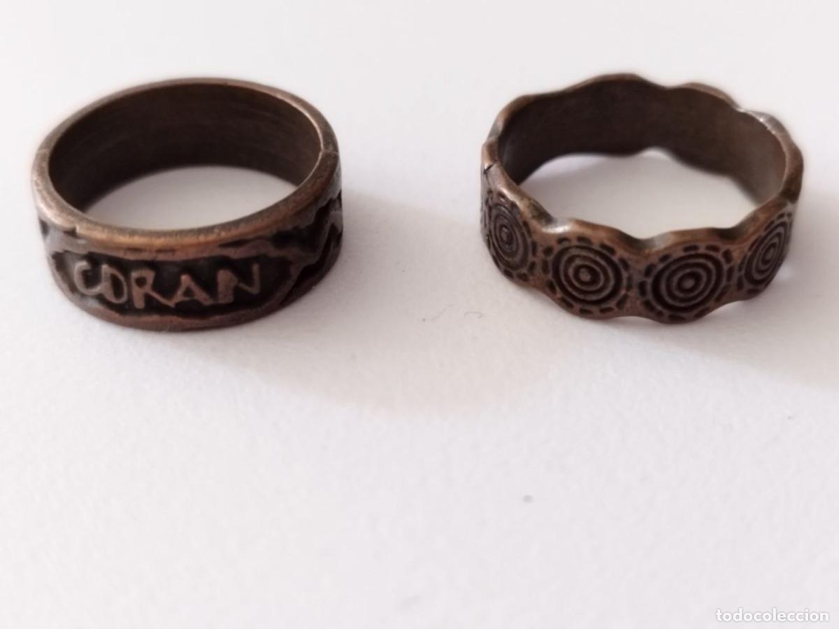 Joyeria: Lote 2 Anillos Motivos Guanches Canarios Acor&aacute;n C&iacute;rculos Conc&eacute;ntricos