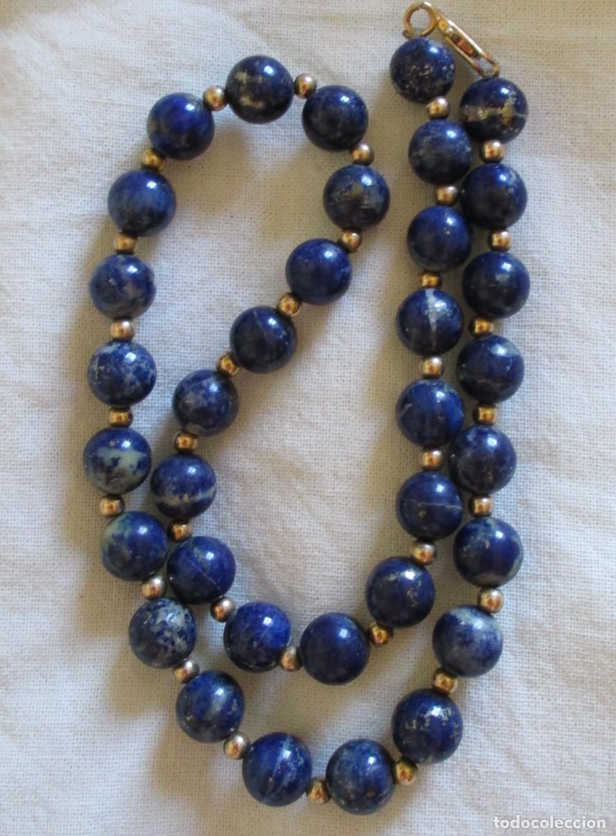 Joyeria: Collar gargantilla en lapisl&aacute;zuli y oro bajo (gold filled).