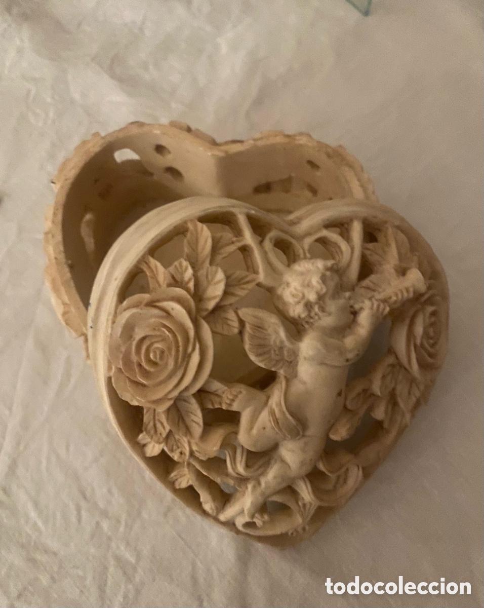 Joyeria: Joyero de forma coraz&oacute;n con motivos florales - Foto 3