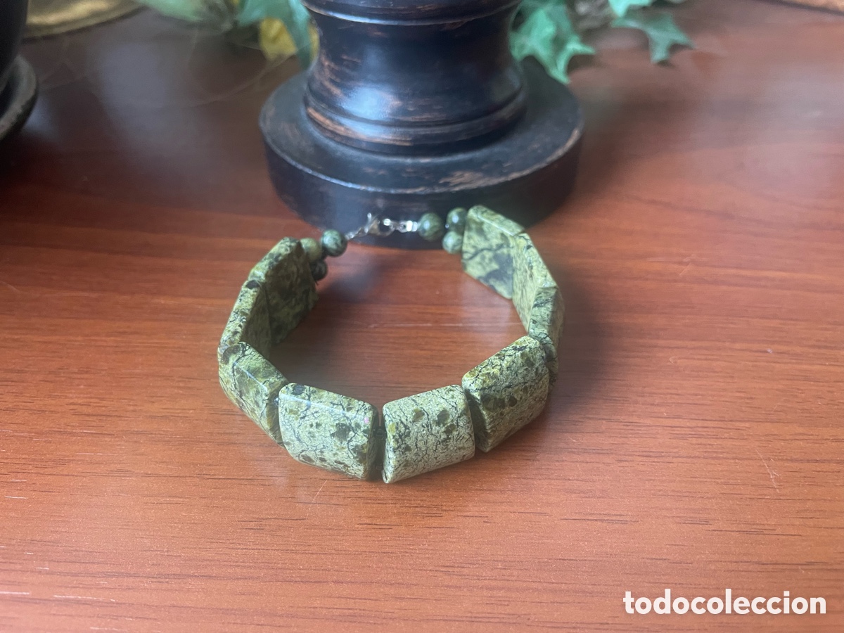 Joyeria: pulsera verde de agata