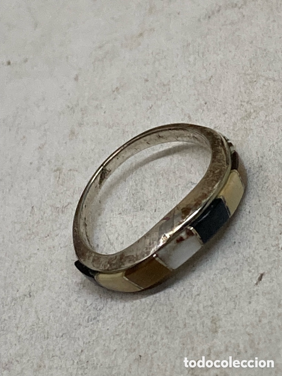 Joyeria: Anillo de plata y n&aacute;car S541