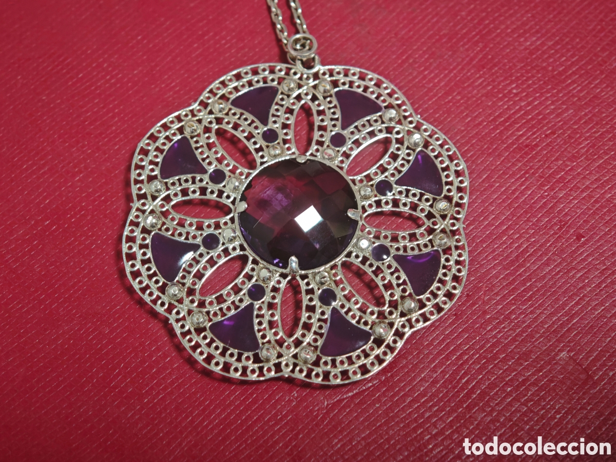 Joyeria: Collar de plata con cadena con amatistas - Foto 3
