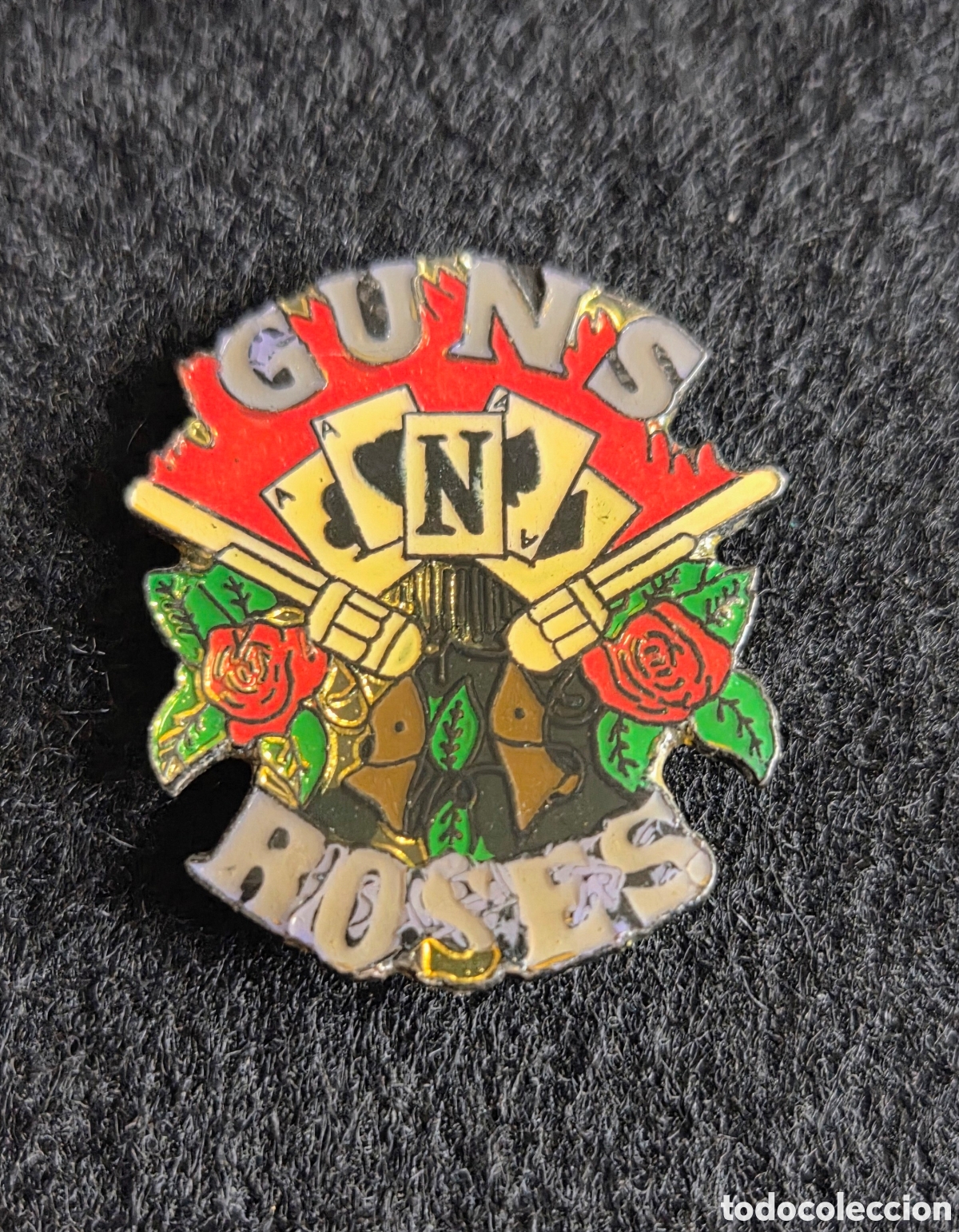 Joyeria: Pin Guns N' Roses. Guns & Roses. Vintage a&ntilde;os 90