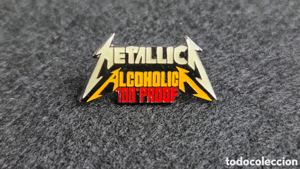 Joyeria: Pin Metallica Alcoholica 100 Proof