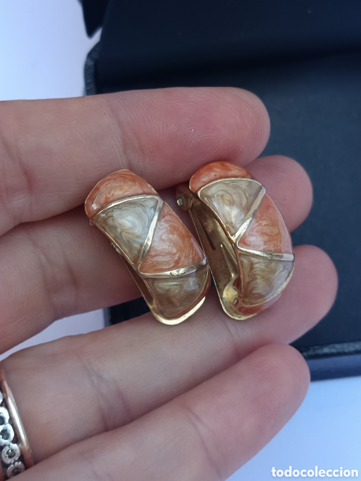 Gioielleria: Preciosos pendientes esmaltados vintage a&ntilde;os 90s de clip