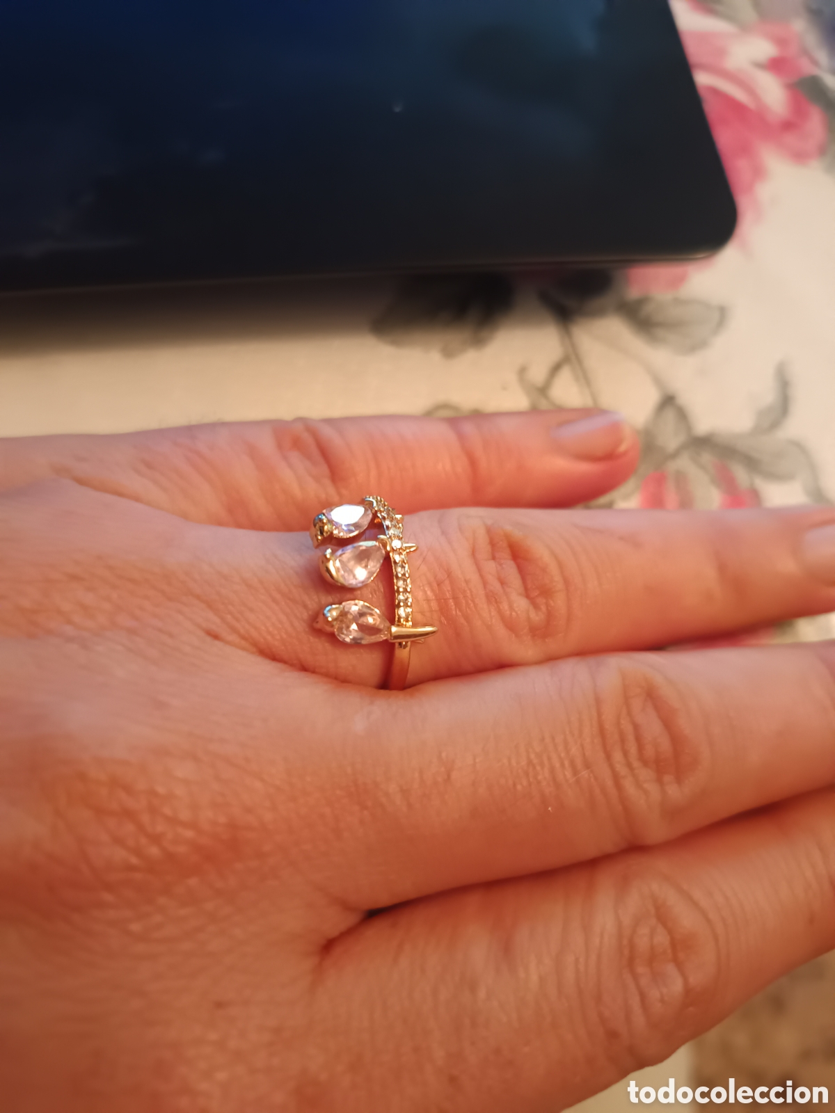 Joyeria: ANILLO CON PAJARO AVE CRISTAL CHECO ROSA - Foto 4