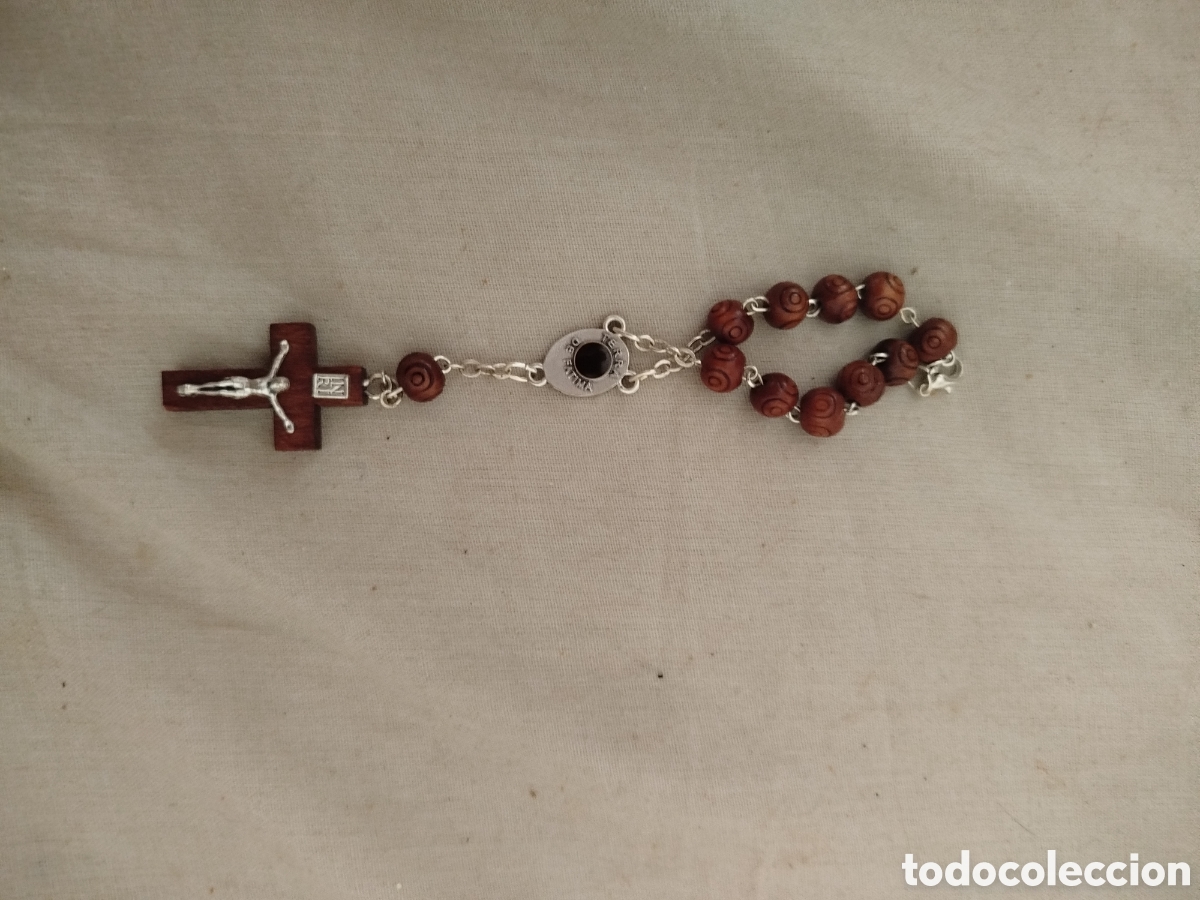 Joyeria: Rosario de cuentas de madera