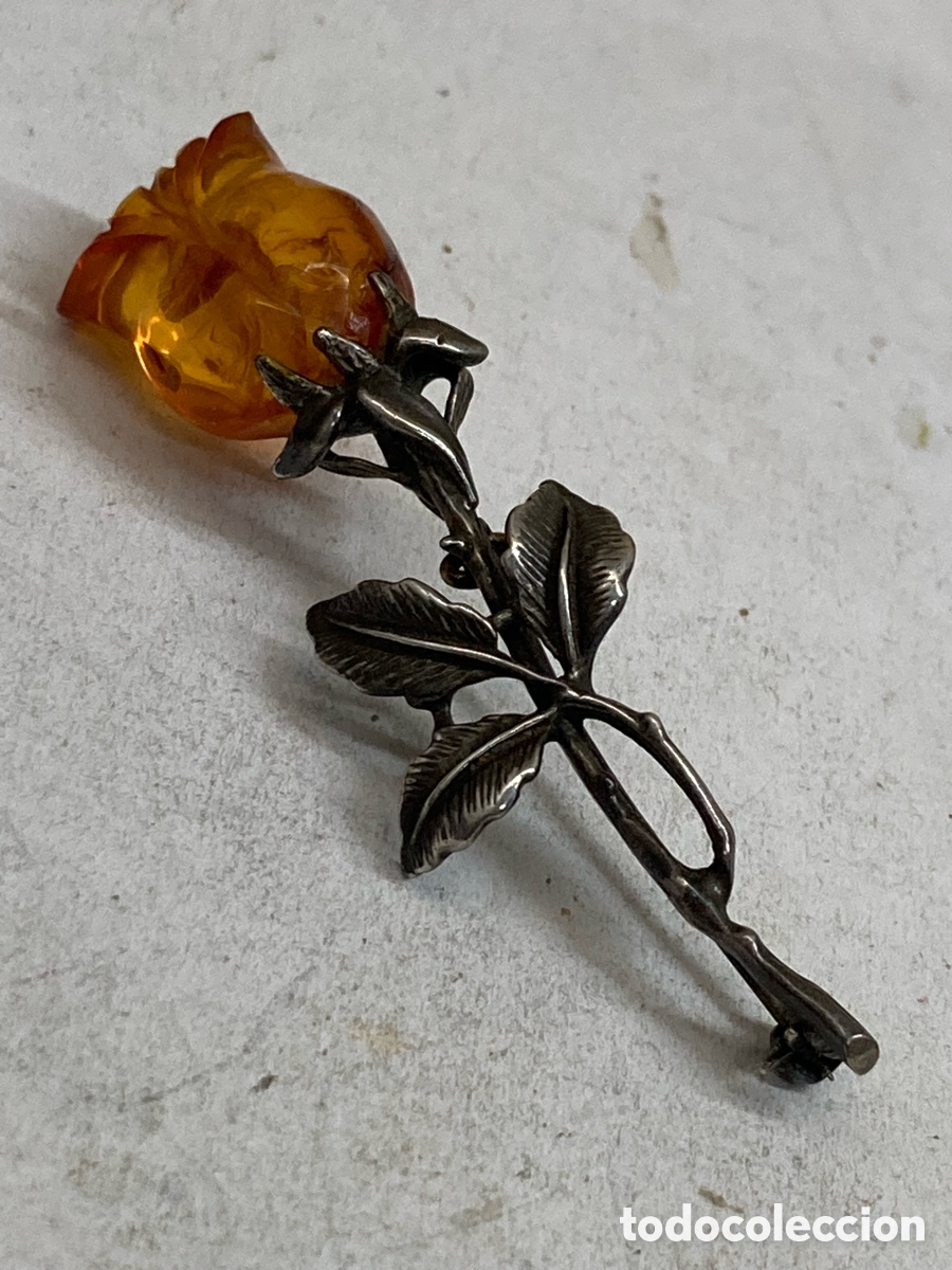 Joyeria: Broche de plata y ambar B245