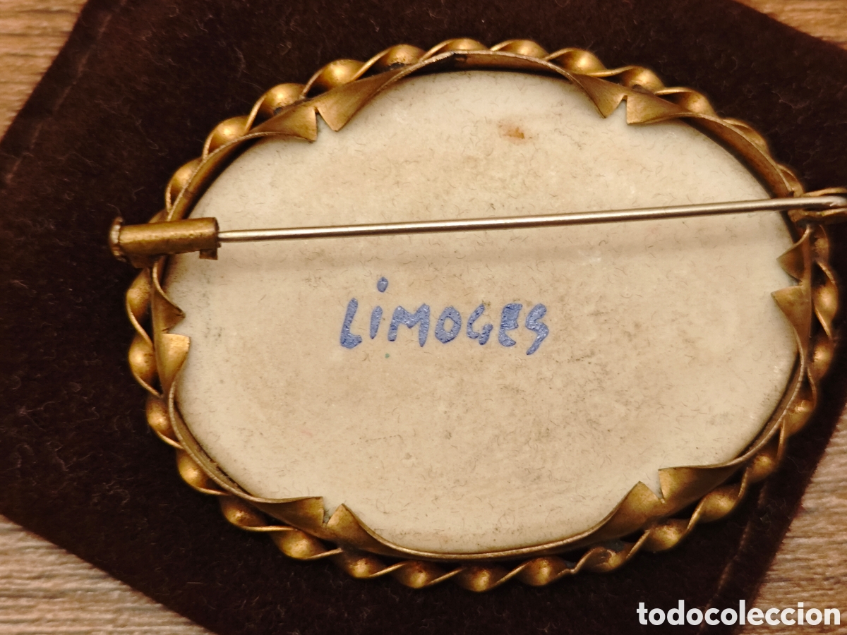 Joyeria: Broche limoges de porcelana ovalado - Foto 2
