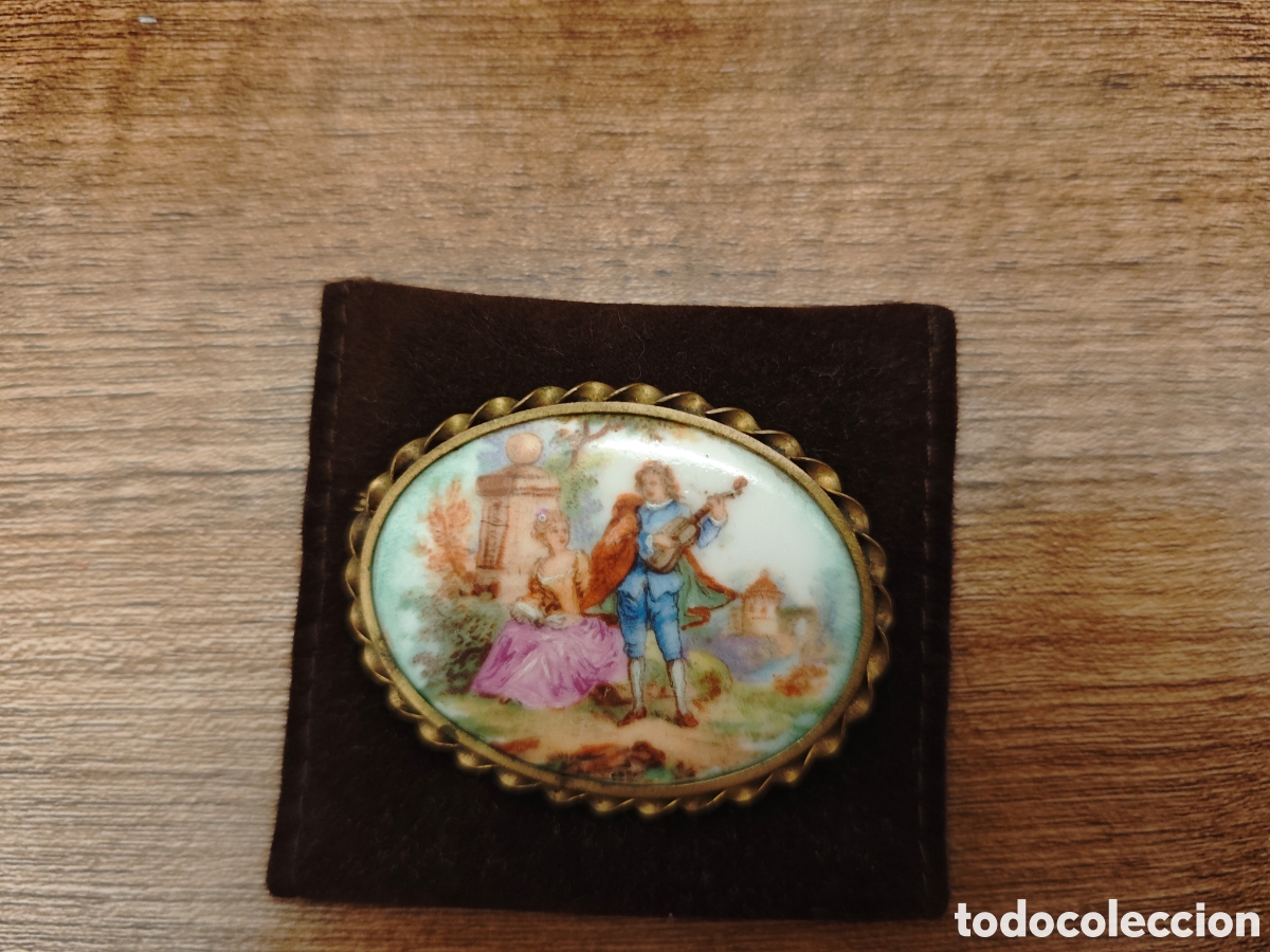 Joyeria: Broche limoges de porcelana ovalado - Foto 3