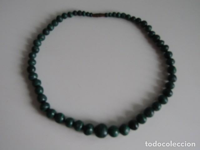 Joyeria: Collar Gargantilla Vintage de Malaquita Natural Graduada - 40 cm