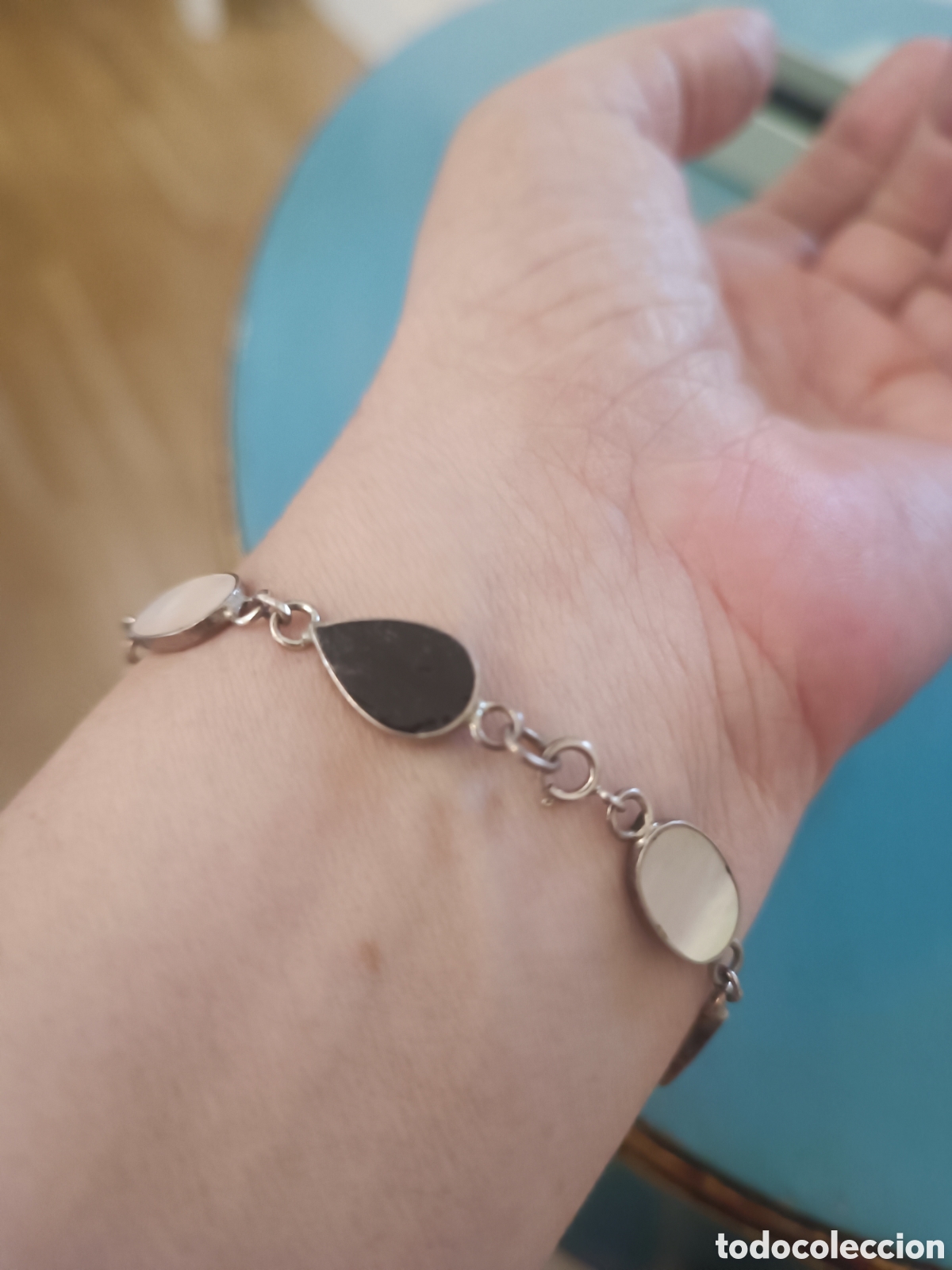 Joyeria: Pulsera plata de ley con onix y nacar - Foto 3