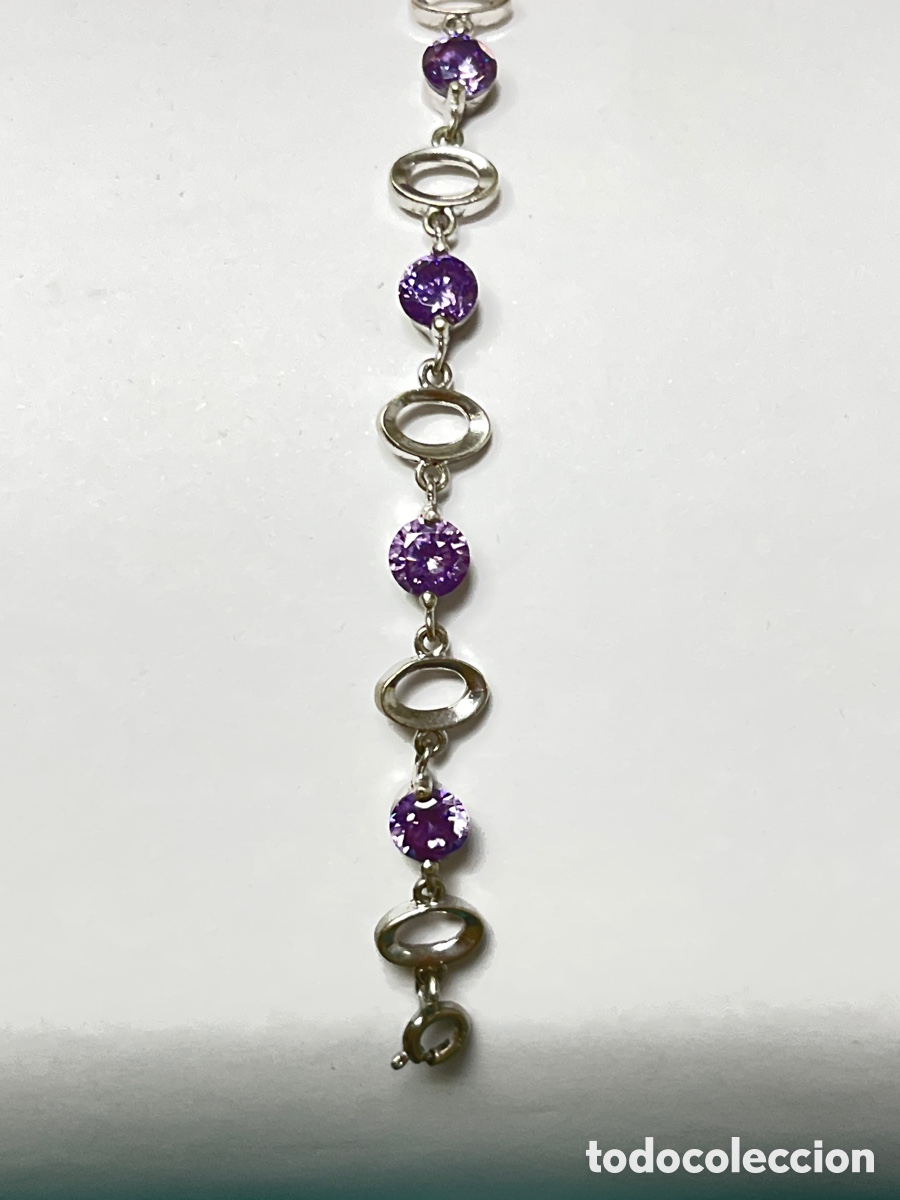 Joyeria: Pulsera de plata y Zafiro violeta /Pul409 - Foto 4