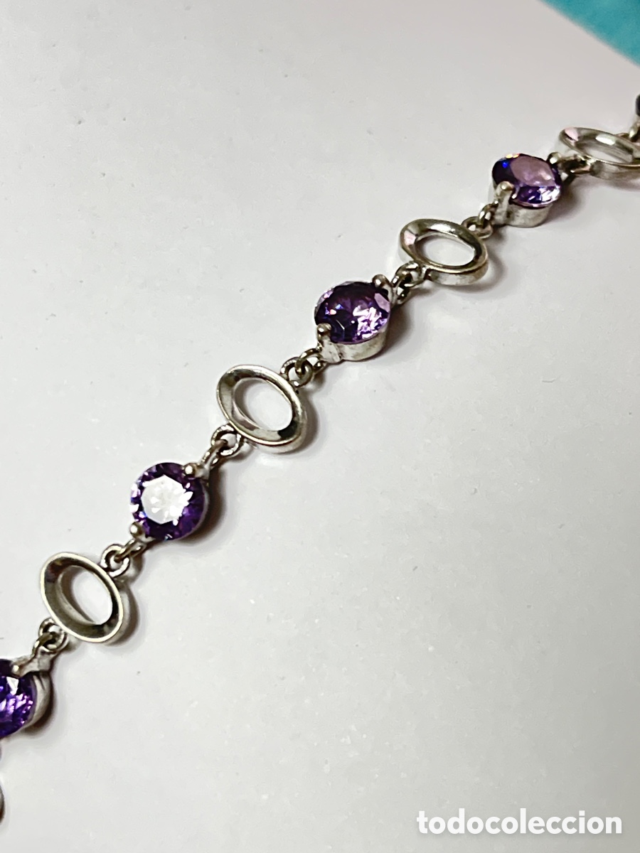 Joyeria: Pulsera de plata y Zafiro violeta /Pul409 - Foto 3