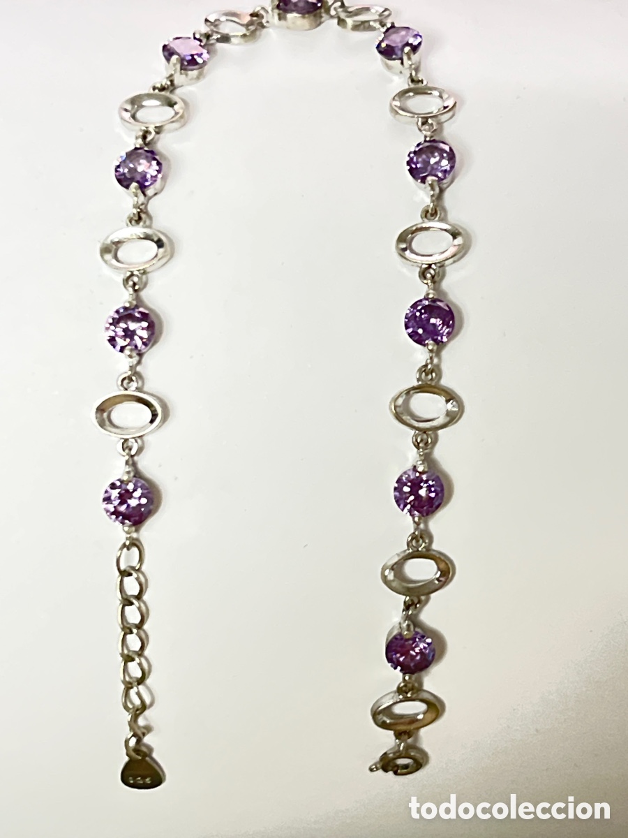 Joyeria: Pulsera de plata y Zafiro violeta /Pul409 - Foto 1