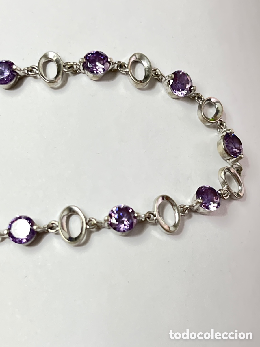 Joyeria: Pulsera de plata y Zafiro violeta /Pul409 - Foto 2