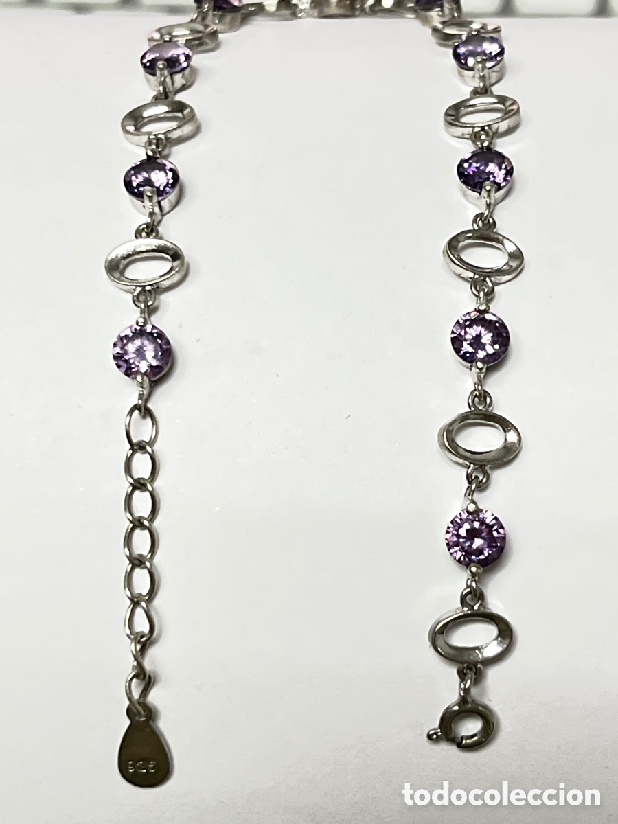 Joyeria: Pulsera de plata y Zafiro violeta /Pul409 - Foto 6