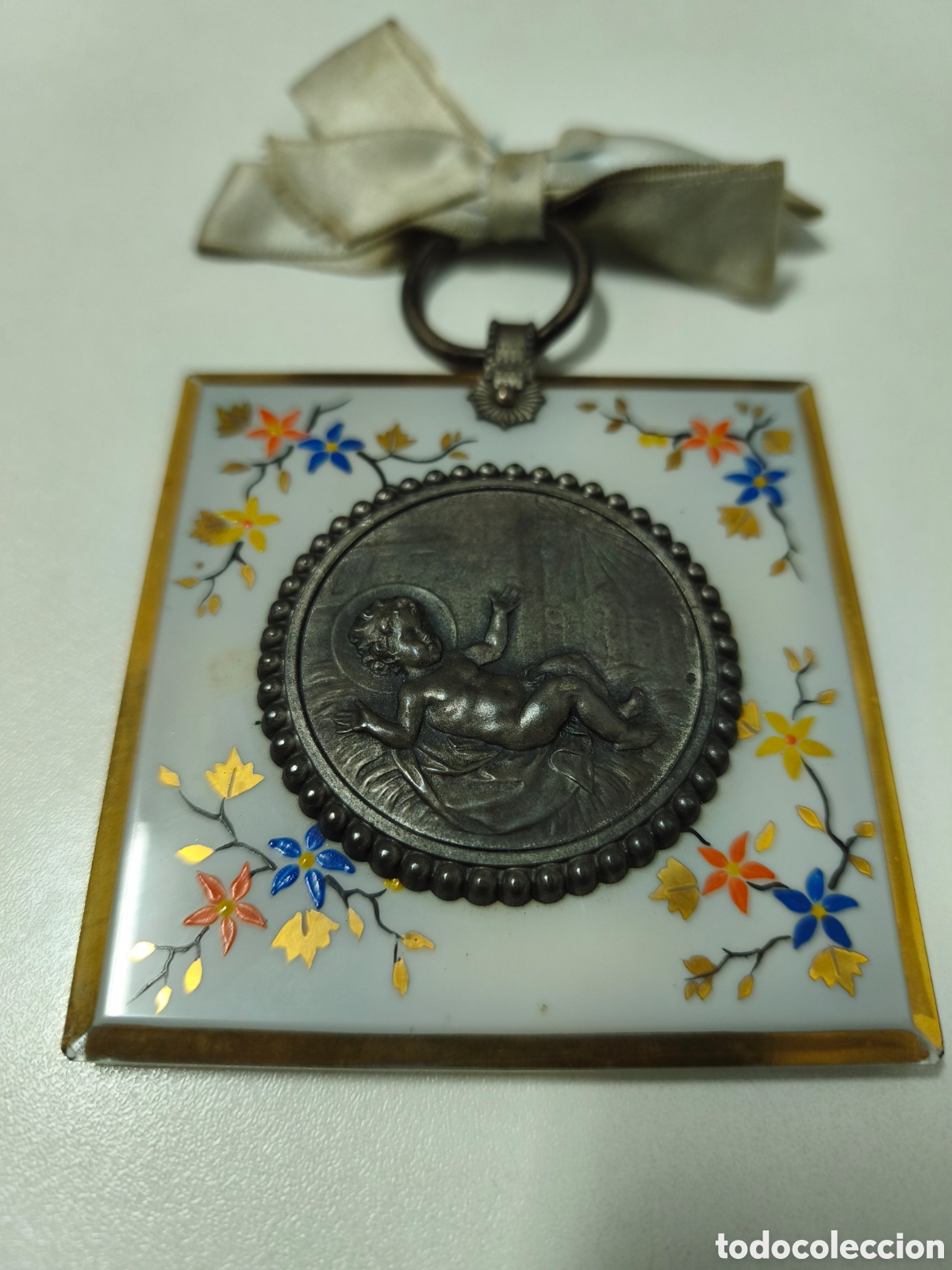 Joyeria: Escapulario cuna plata antiguo