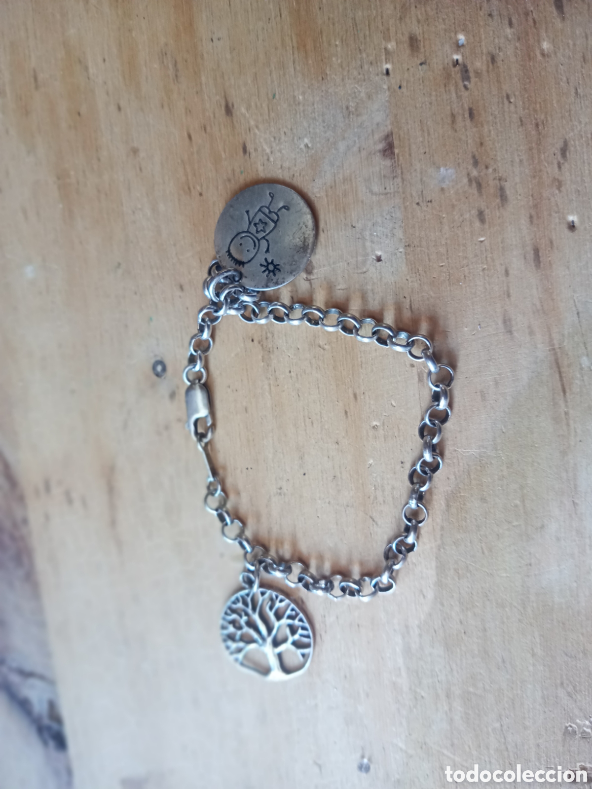 Joyeria: BONITA PULSERA CON COLGANTES PLATA 925. ANTIGUA