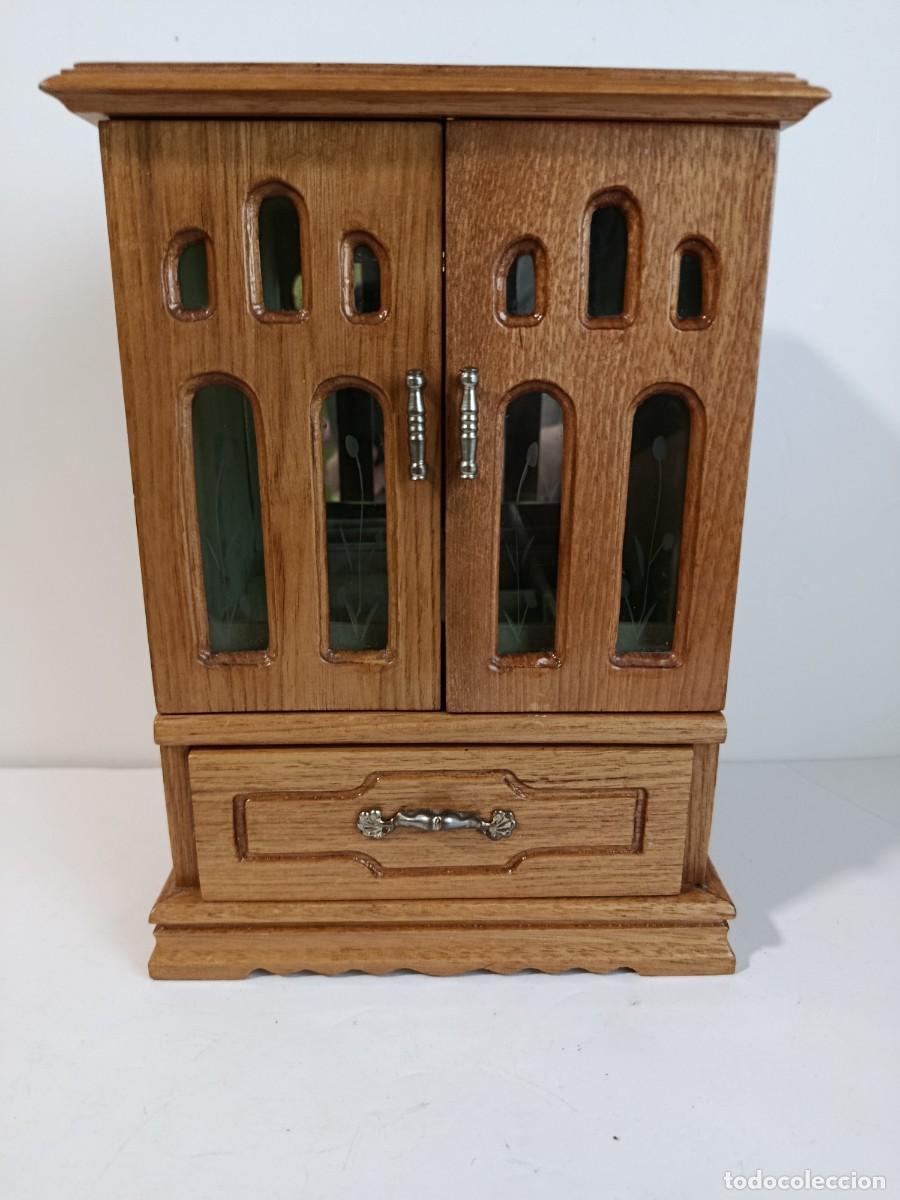 Joyeria: JOYERO ARMARIO VINTAGE DE MADERA Y CRISTAL
