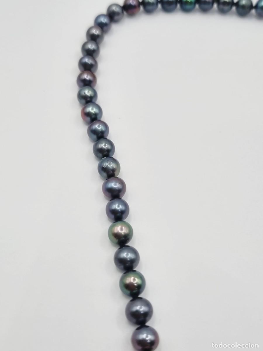 Joyeria: Collar de perlas grises con cierre de oro blanco - Foto 5