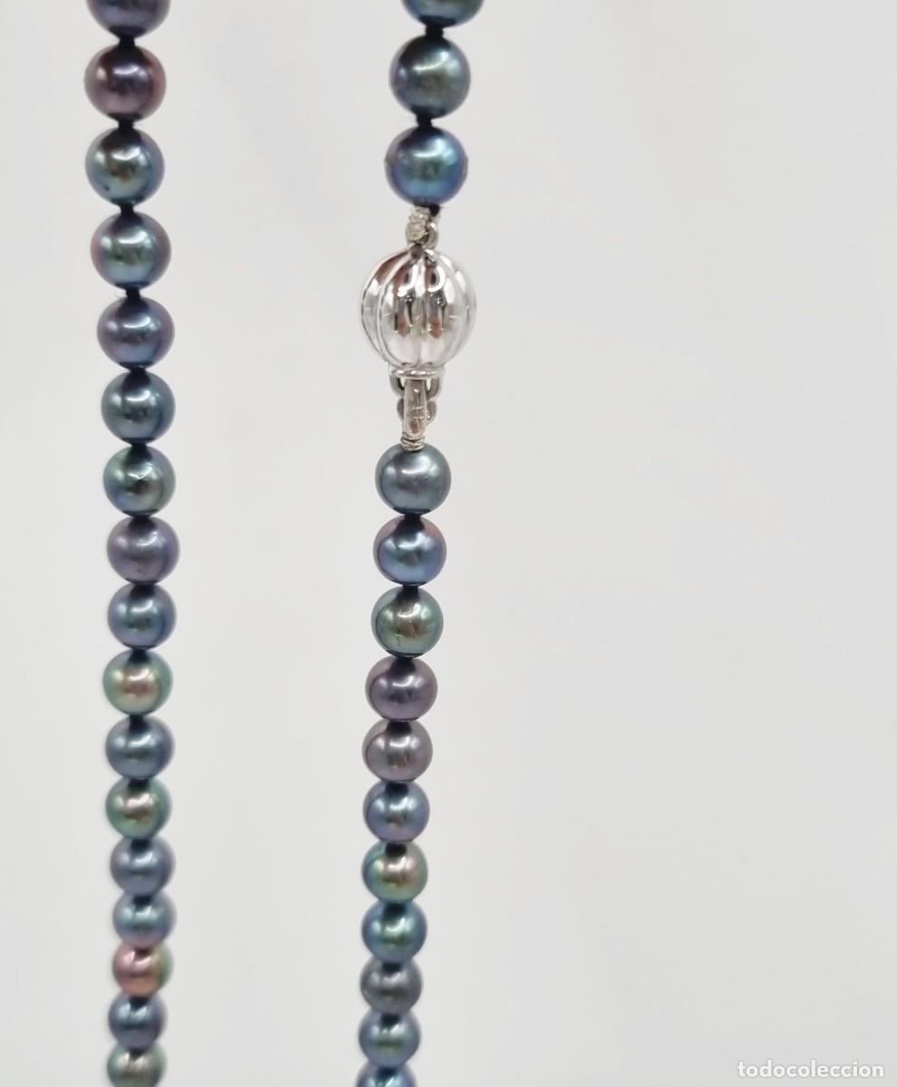 Joyeria: Collar de perlas grises con cierre de oro blanco - Foto 6