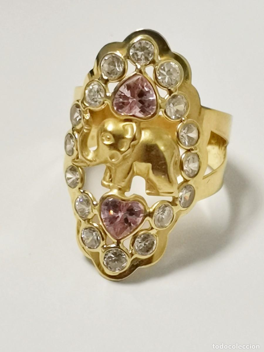 Joyeria: Anillo Elefante de la Suerte Oro 18k y Circonitas Talla 17 (3,32 g)