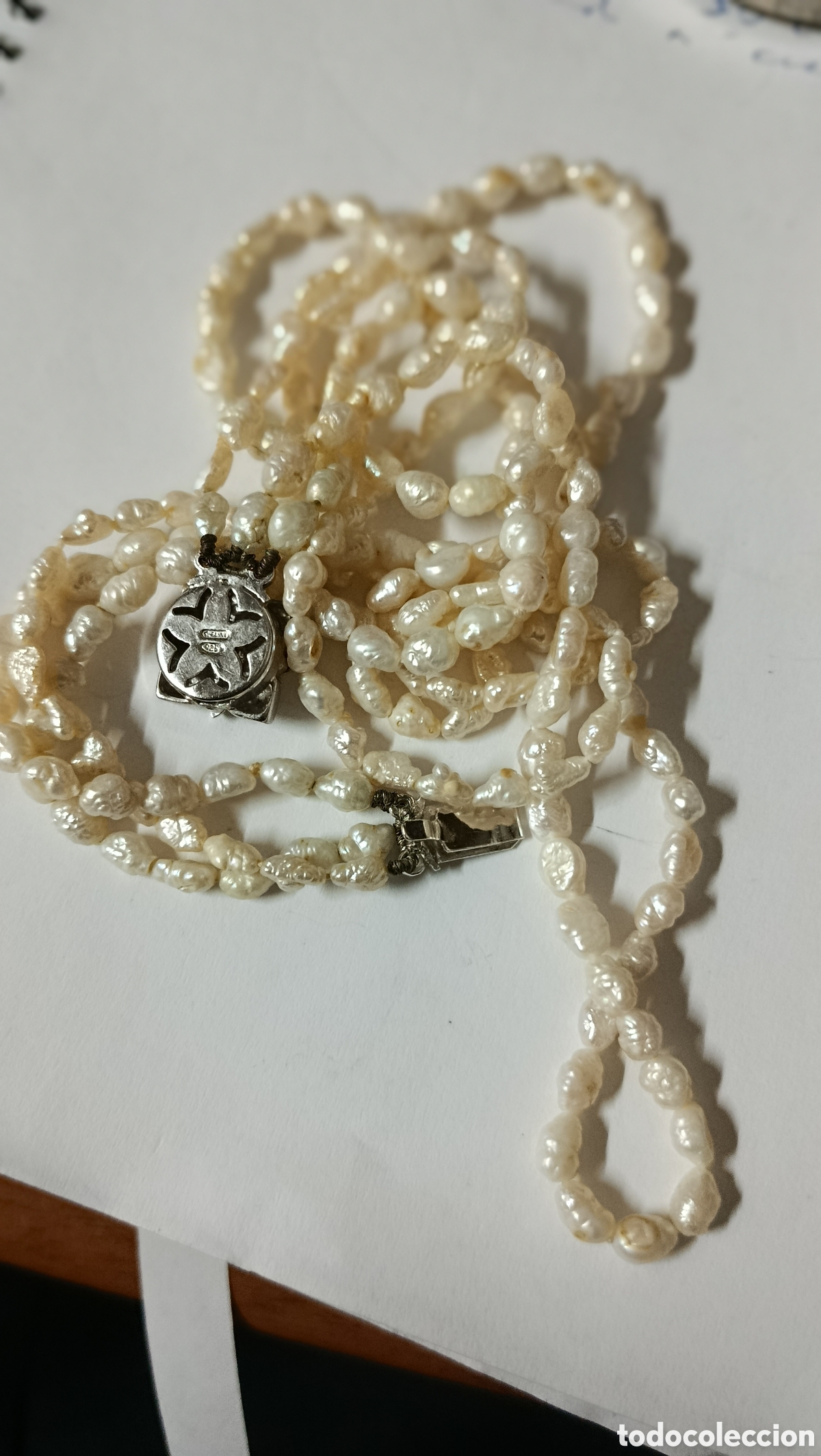 Joyeria: Gargantilla antigua - perlas y plata 925. Pieza extraordinaria de gran calidad