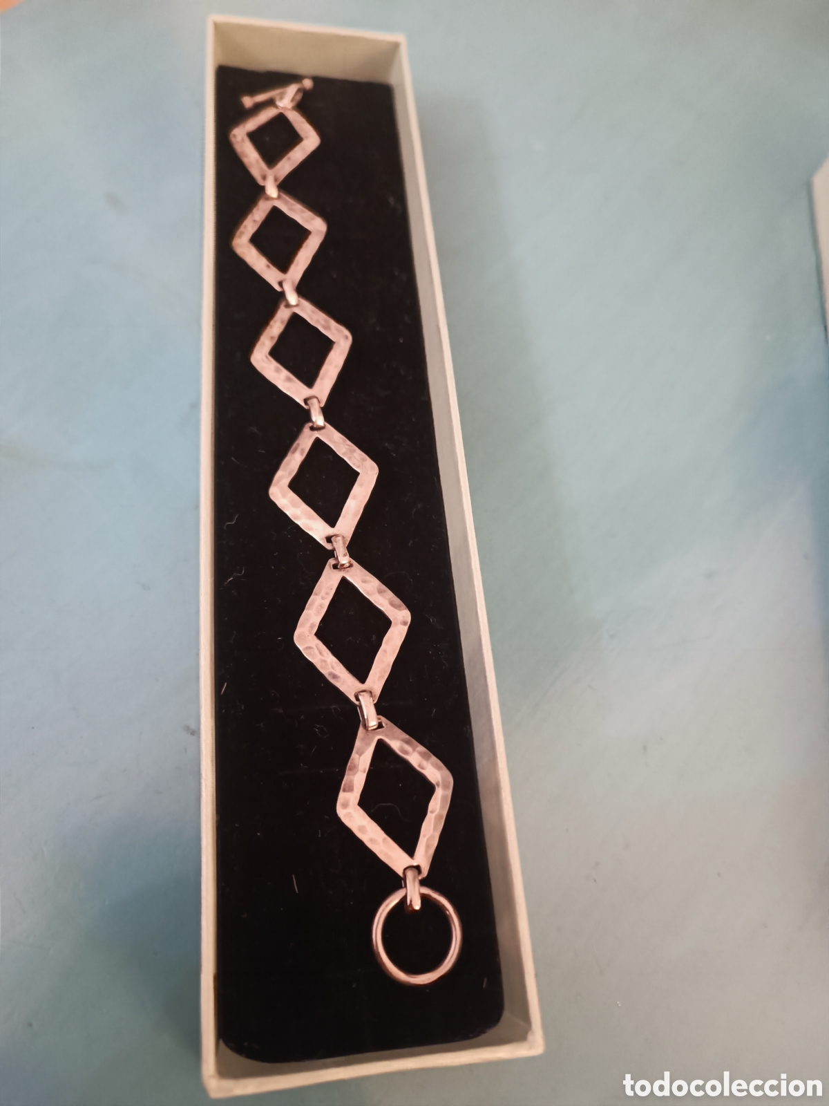 Joyeria: Pulsera plata de ley 925 articulada formas geom&eacute;tricas. Con contraste