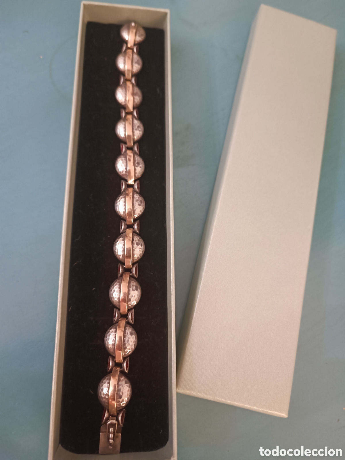 Joyeria: Pulsera plata y oro Art dec&oacute;.