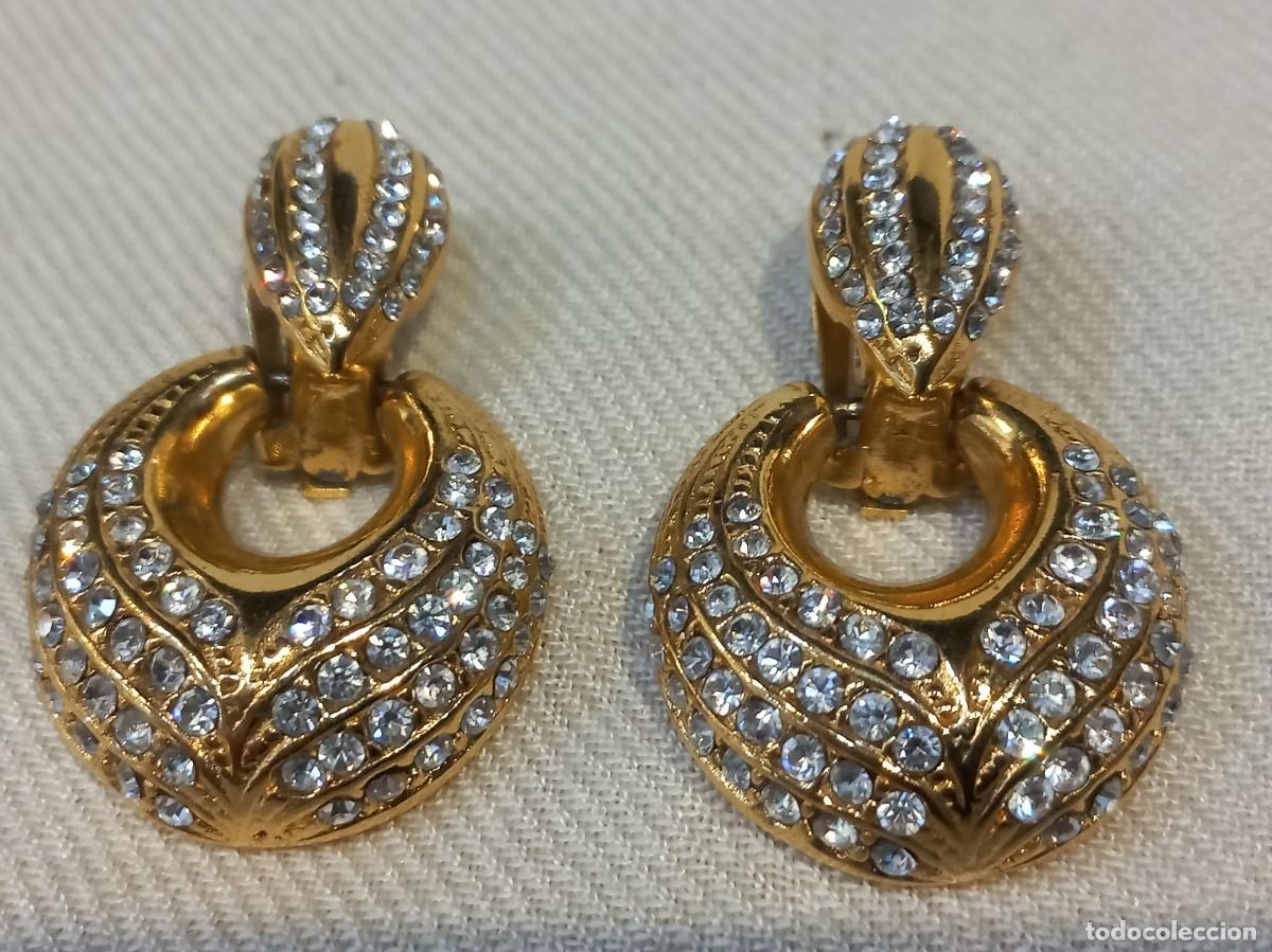 Joyeria: PENDIENTES (largos-chapados) ARILLA VICTORIANA repleta cristal-desmontable