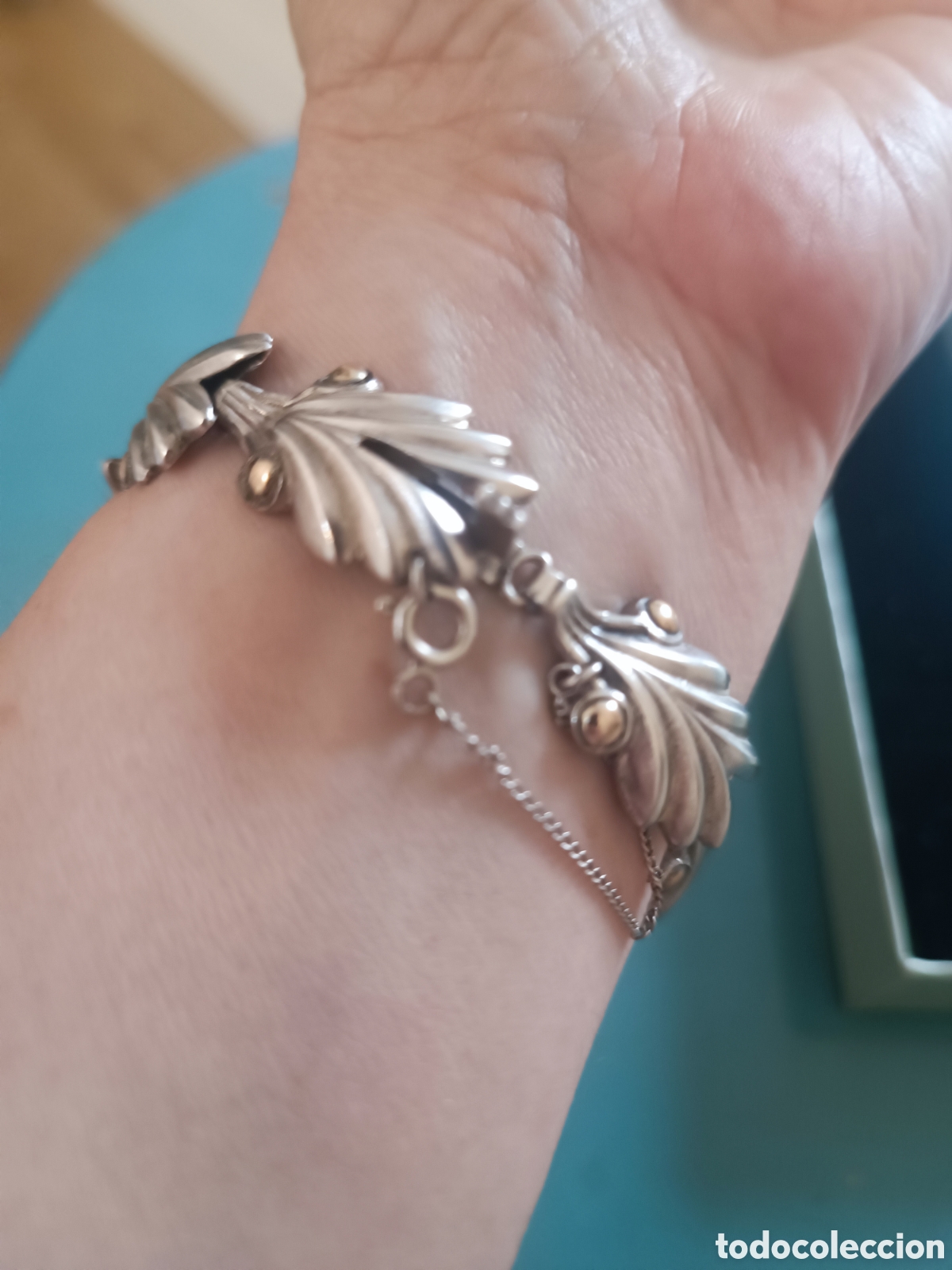 Joyeria: Pulsera antigua plata de ley y oro Art Dec&oacute; 1940 - Foto 3