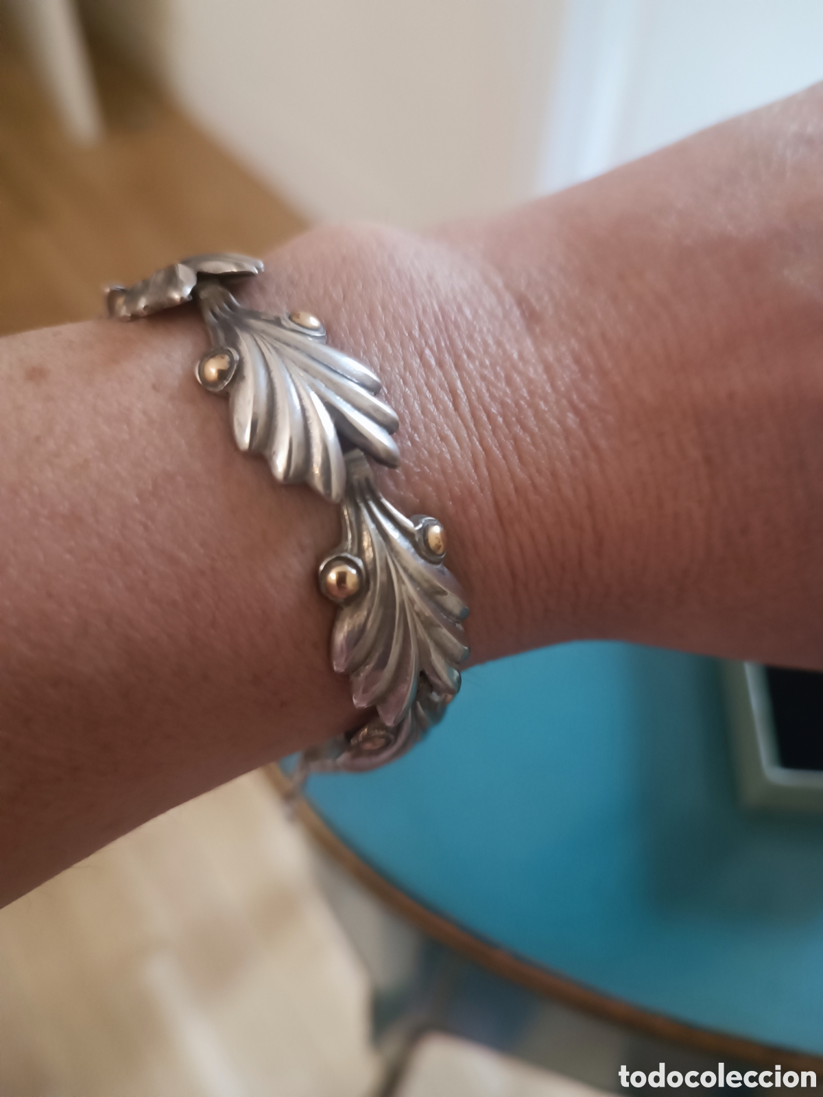 Joyeria: Pulsera antigua plata de ley y oro Art Dec&oacute; 1940 - Foto 5