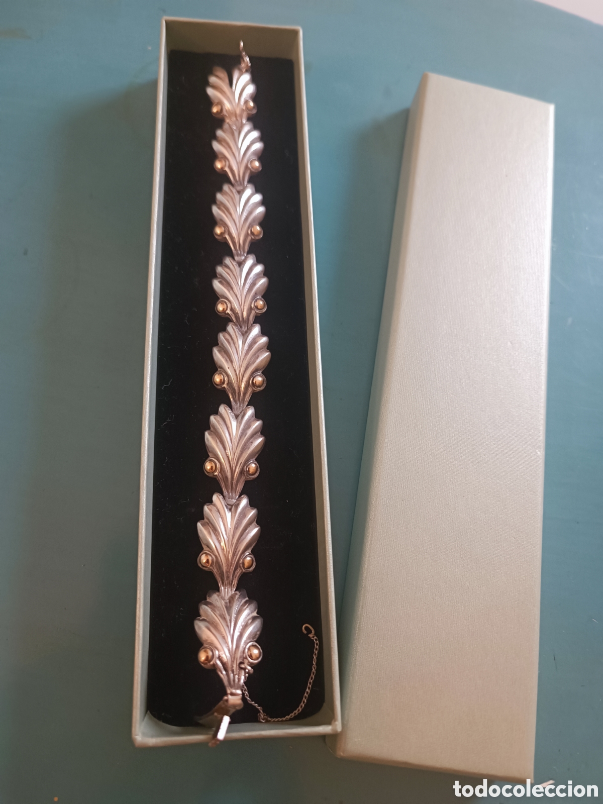 Joyeria: Pulsera antigua plata de ley y oro Art Dec&oacute; 1940 - Foto 1